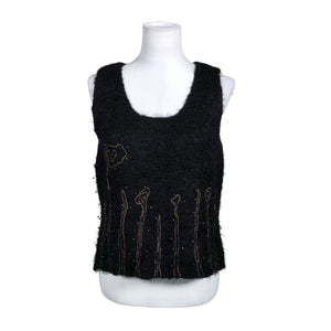 Unisex Noa Noa - Kootud vest, suurus 40 - Must (1)