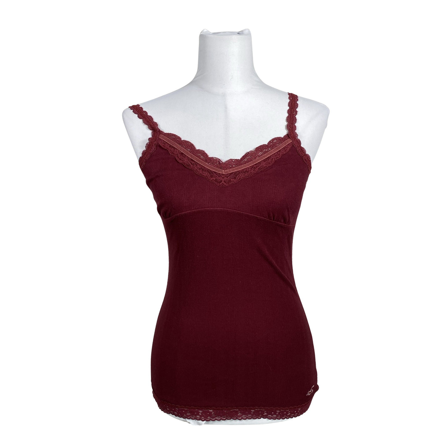 Unisex Hollister - Trikotaažist topp, suurus 40 - Veinipunane (1)