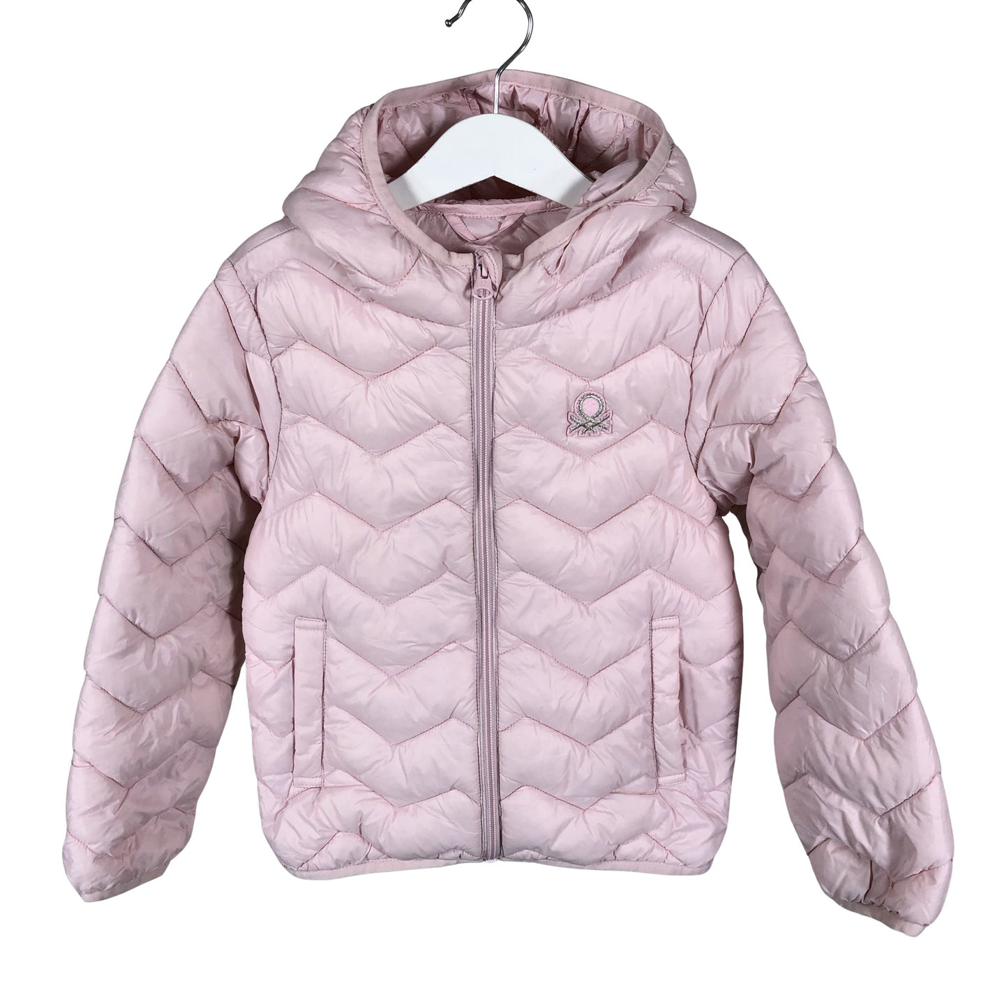 Unisex Benetton - Õhem talvejope, suurus 110 - 116 - Heleroosa (1)
