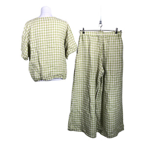 Unisex Samuji - Lühikeste käistega pluus, suurus 40 - Roheline (3)
