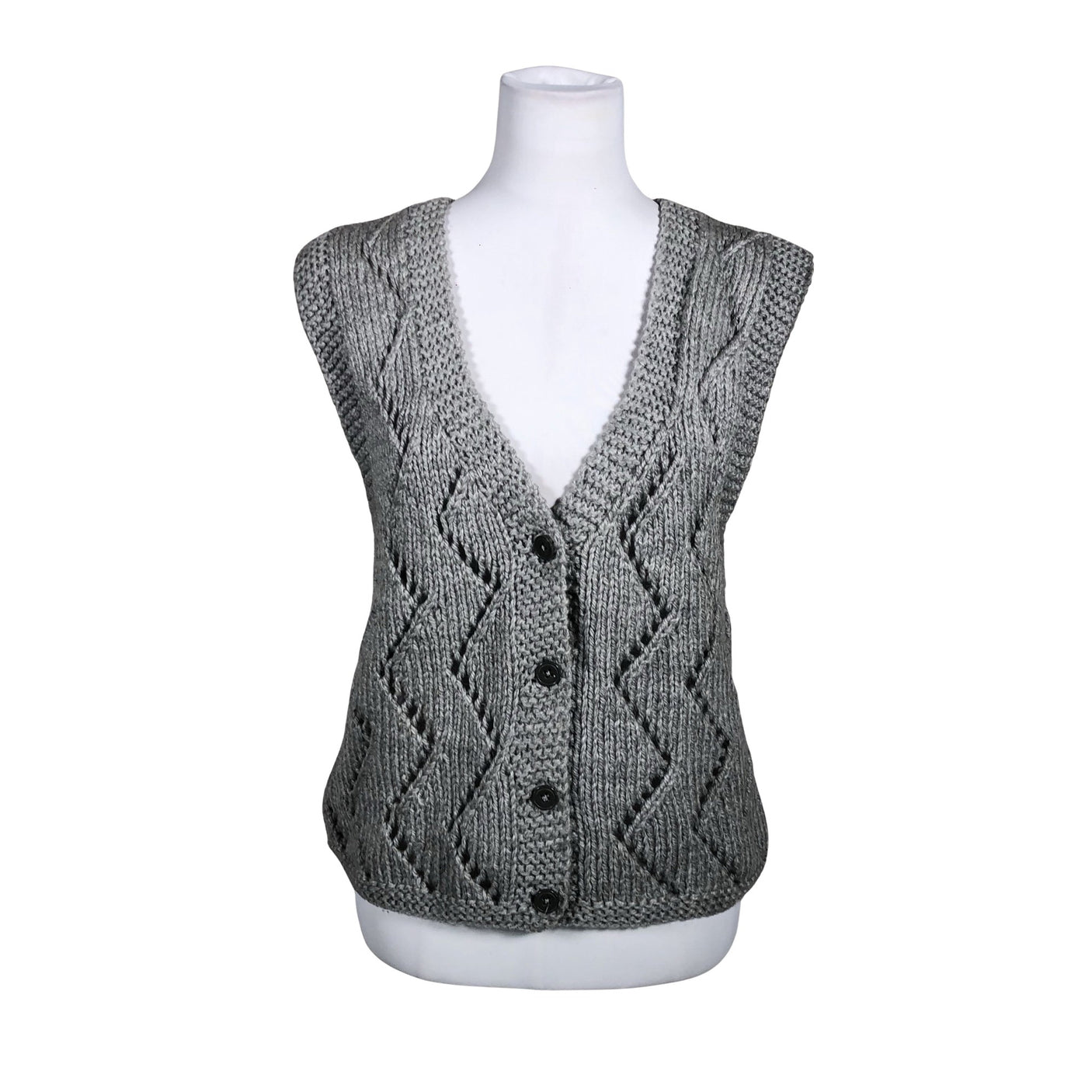Unisex Handmade - Kootud vest, suurus 38 - Hall (1)