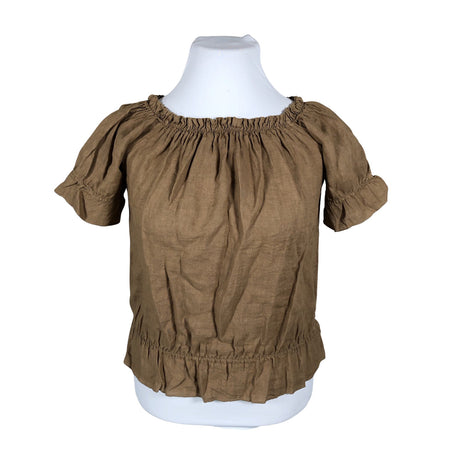 Unisex Wilhelmiina - Lühikeste käistega pluus, suurus 42 - Pruun ()