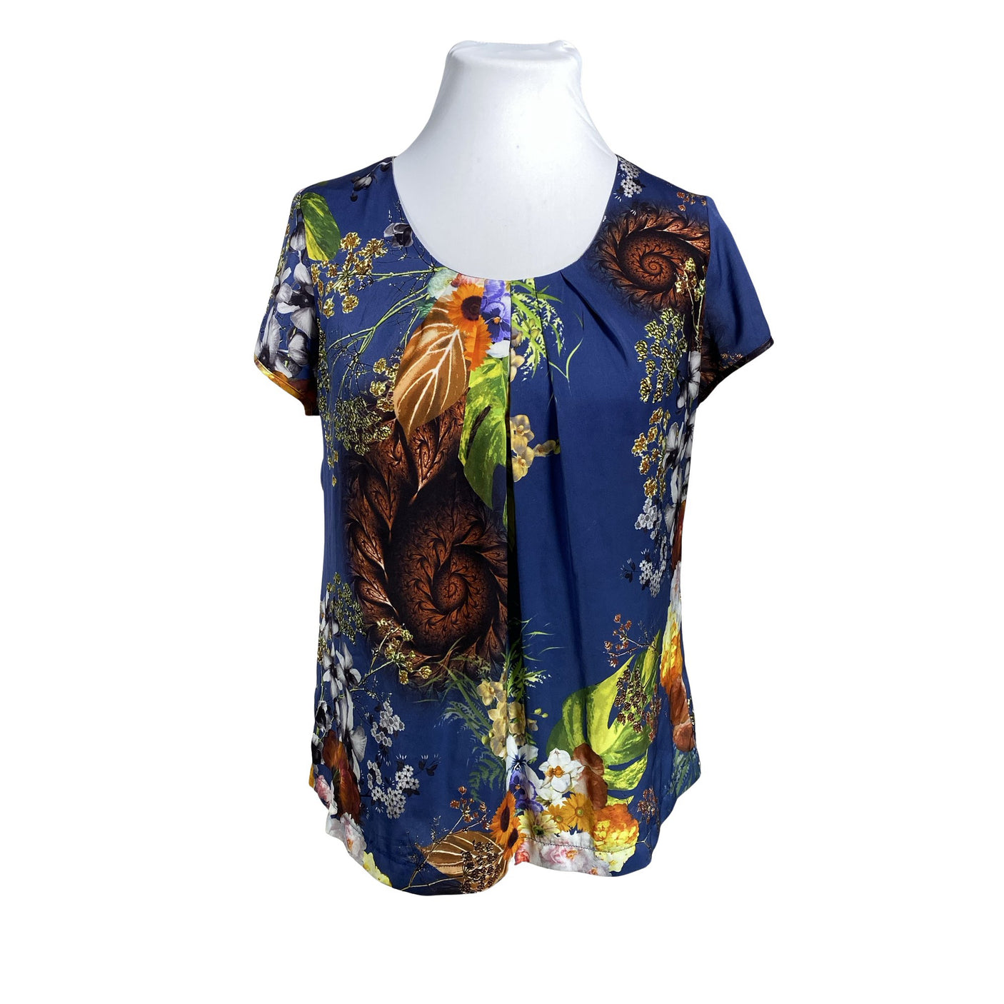 Unisex Andiata - Lühikeste käistega pluus, suurus 42 - Sinine (1)