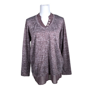 Unisex Fransa - Kampsun, suurus 40 - Veinipunane (1)