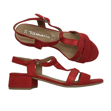 Unisex Tamaris - Kontsaga rihmikud, suurus 38 - Punane ()