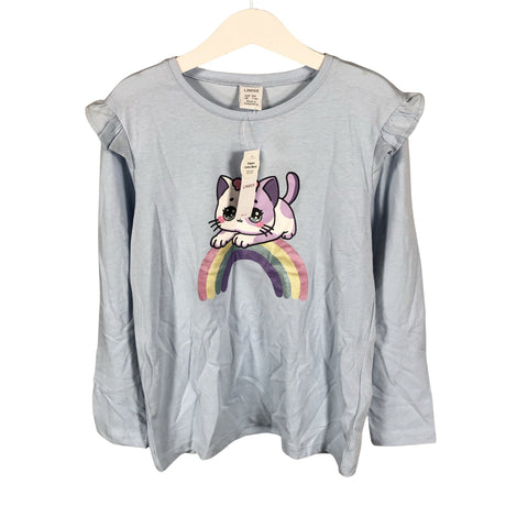 Unisex Lindex - Trikotaažist pluus, suurus 122 - 128 - Helesinine ()