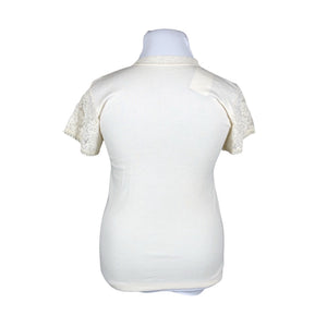 Unisex Tam Silk - Lühikeste käistega pluus, suurus 42 - Beige (2)
