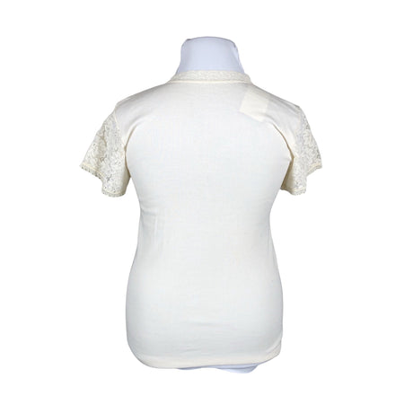 Unisex Tam Silk - Lühikeste käistega pluus, suurus 42 - Beige (2)