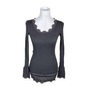Unisex Rosemunde - Trikotaažist pluus, suurus 38 - Hall (1)