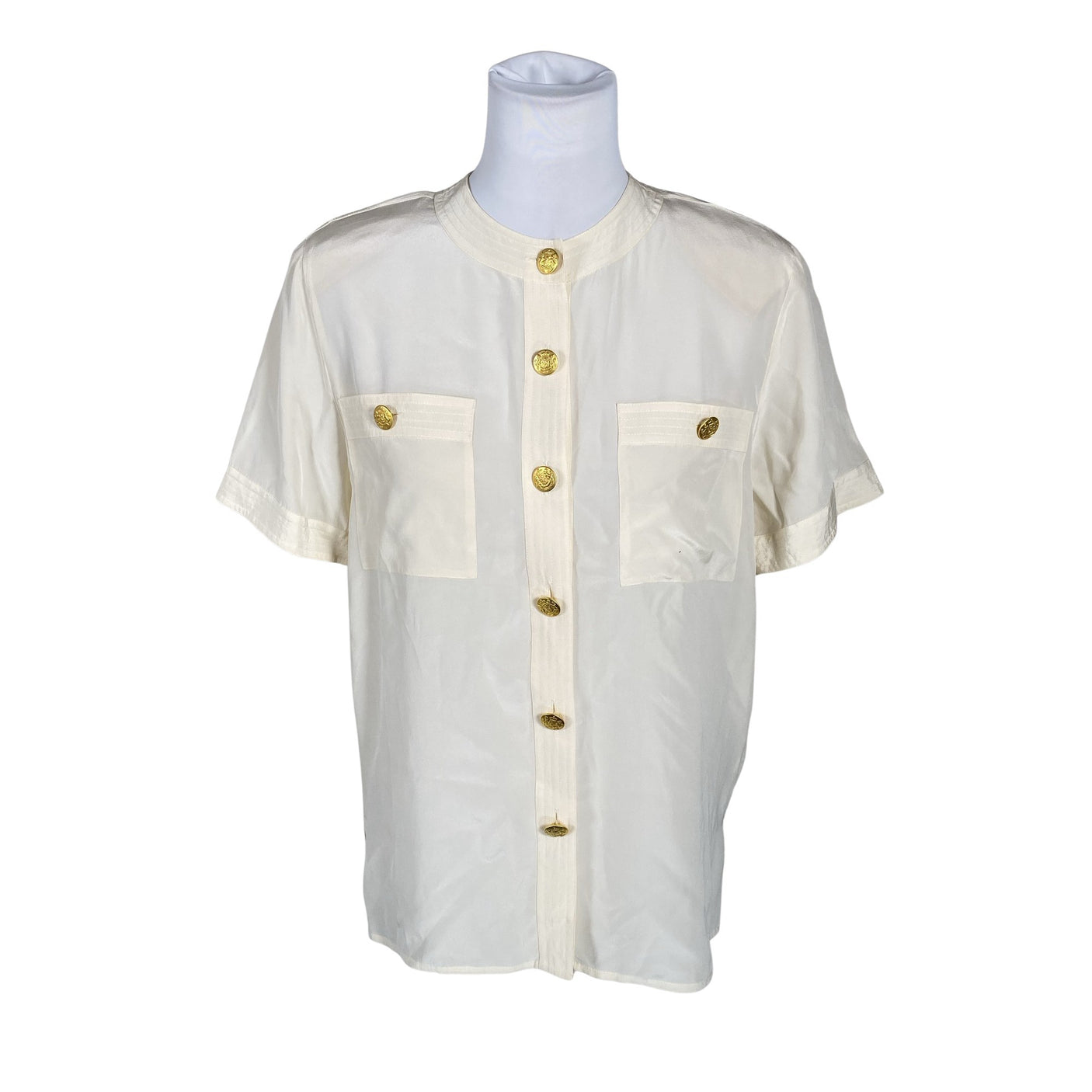Unisex Stockmann Silk - Lühikeste käistega pluus, suurus 34 - Looduslik valge (1)