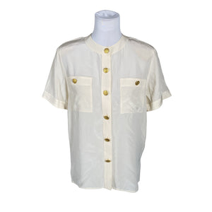 Unisex Stockmann Silk - Lühikeste käistega pluus, suurus 34 - Looduslik valge (1)