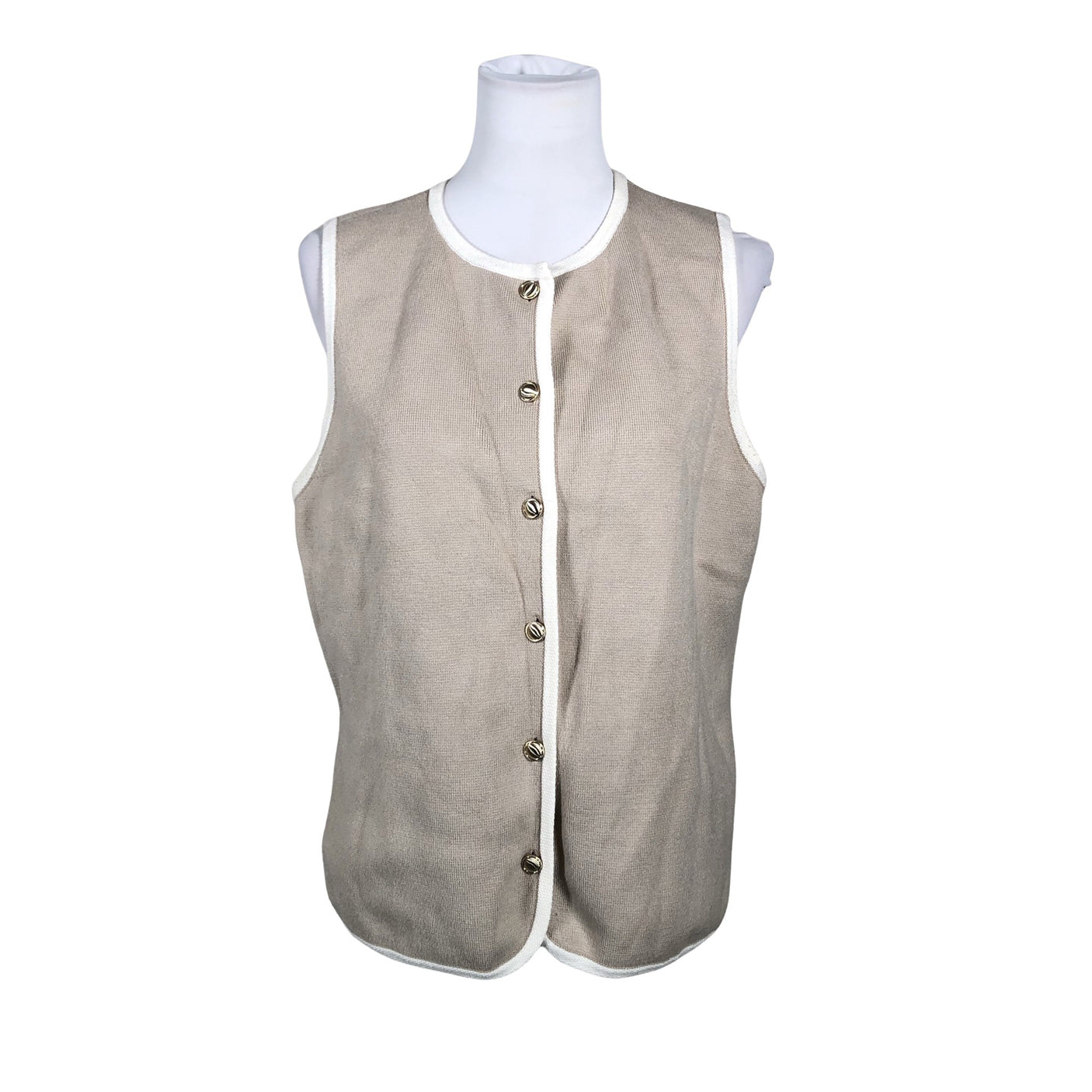Unisex Abercrombie&Fitch - Kootud vest, suurus 38 - Beige (1)