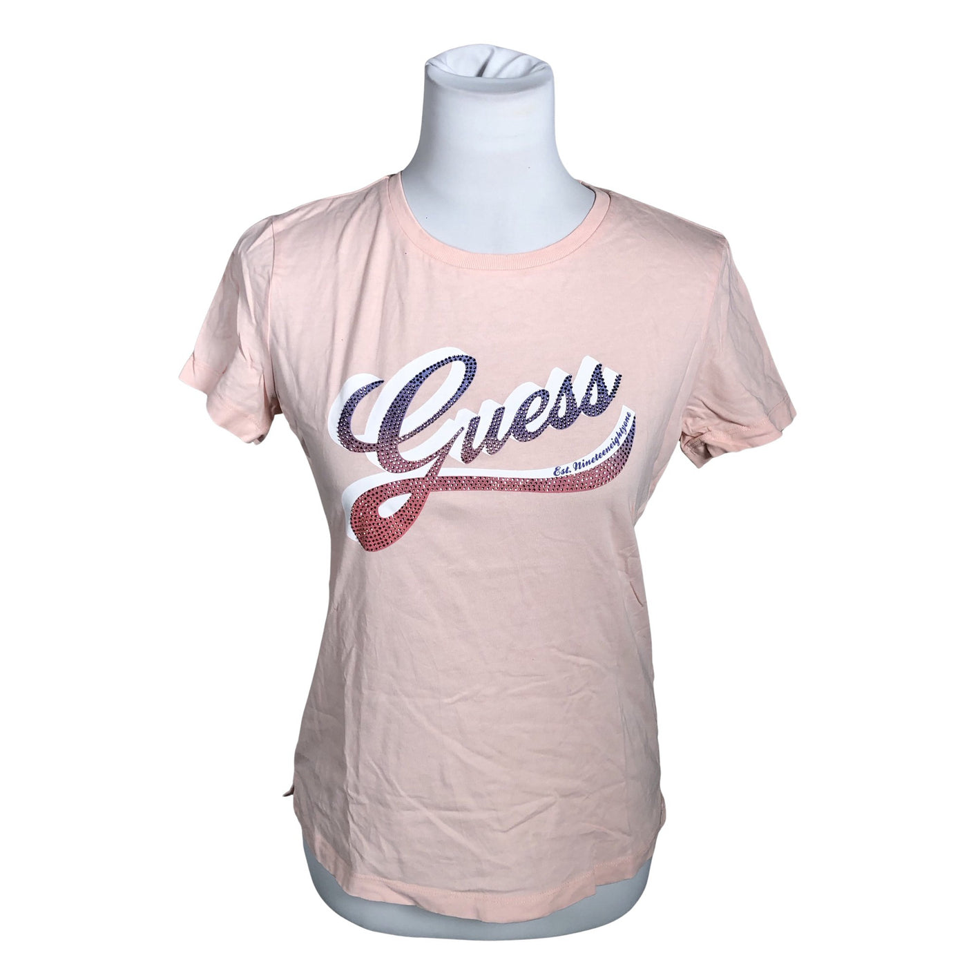 Unisex Guess - T-särk, suurus 38 - Heleroosa (1)