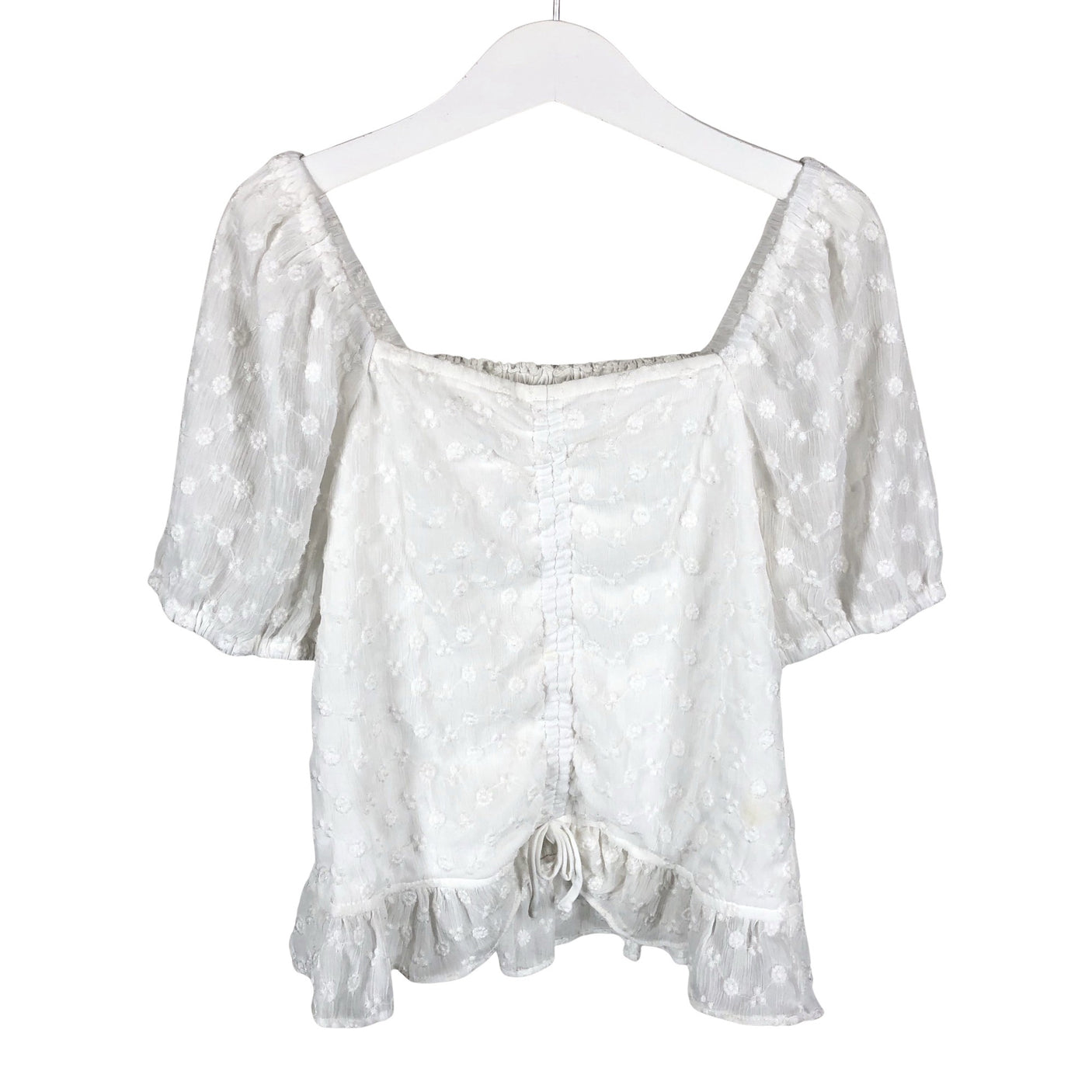 Unisex Lindex - Lühikeste käistega pluus, suurus 146 - 152 - Valge (1)
