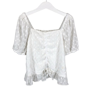 Unisex Lindex - Lühikeste käistega pluus, suurus 146 - 152 - Valge (1)
