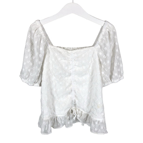 Unisex Lindex - Lühikeste käistega pluus, suurus 146 - 152 - Valge ()
