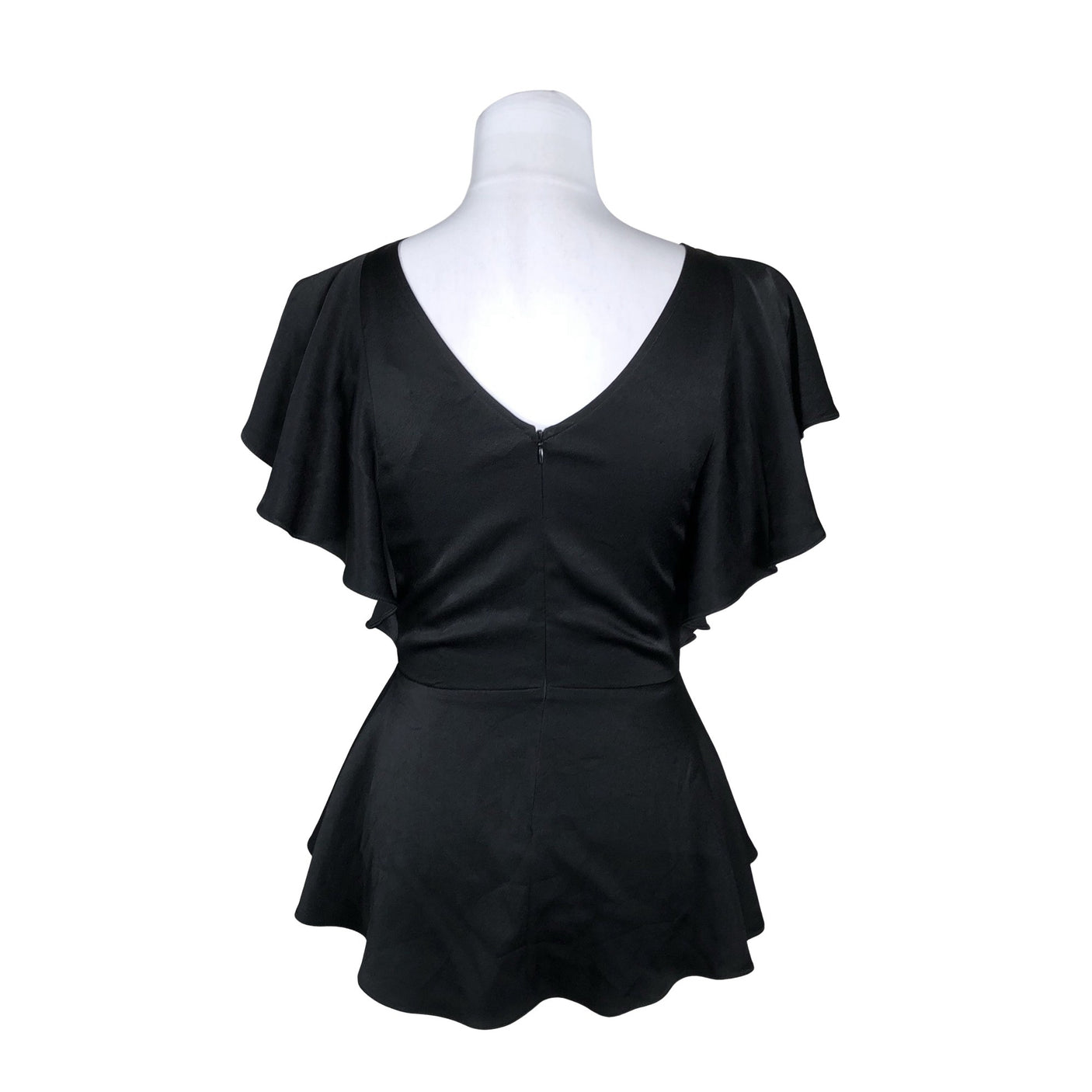 Unisex Mia & Leela - Lühikeste käistega pluus, suurus 36 - Must (2)