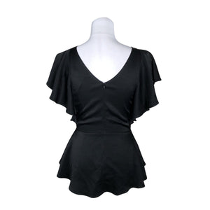 Unisex Mia & Leela - Lühikeste käistega pluus, suurus 36 - Must (2)