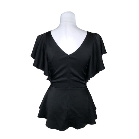 Unisex Mia & Leela - Lühikeste käistega pluus, suurus 36 - Must (2)