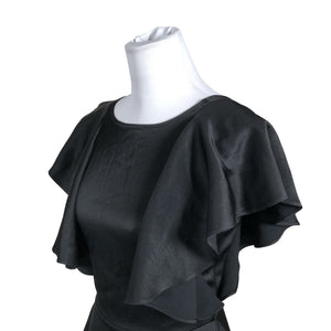 Unisex Mia & Leela - Lühikeste käistega pluus, suurus 36 - Must (3)