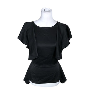 Unisex Mia & Leela - Lühikeste käistega pluus, suurus 36 - Must (1)