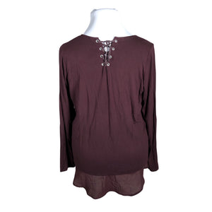 Unisex Ajlajk - Trikotaažist pluus, suurus 44 - Veinipunane (2)