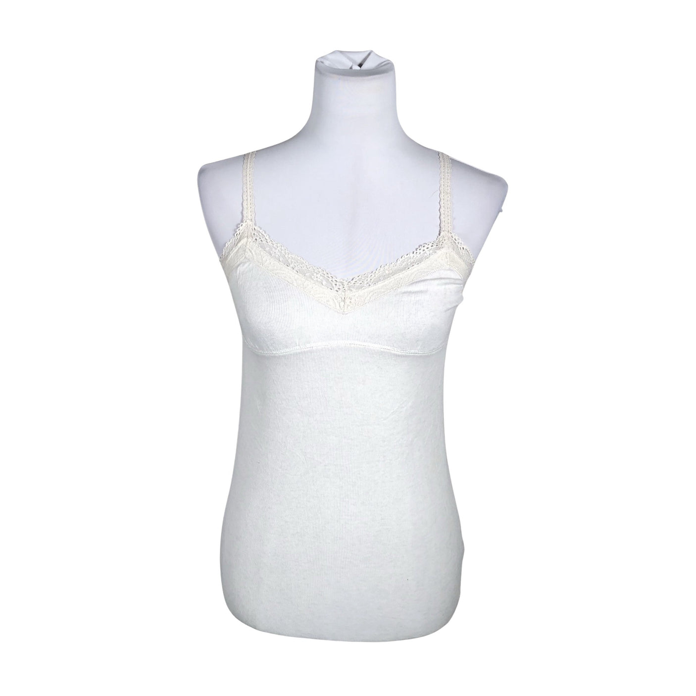Unisex Abercrombie&Fitch - Trikotaažist topp, suurus 38 - Looduslik valge (1)