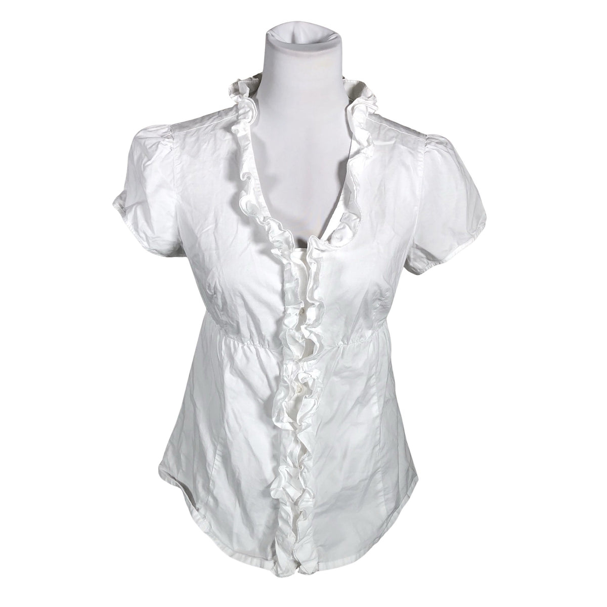 Unisex Andiata - Lühikeste käistega pluus, suurus 38 - Valge (1)