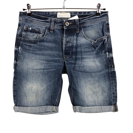 Unisex Selected - Teksast lühikesed püksid, suurus M - Sinine ()