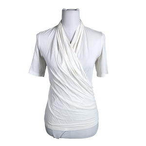 Unisex Andiata - Lühikeste käistega pluus, suurus 36 - Valge (1)