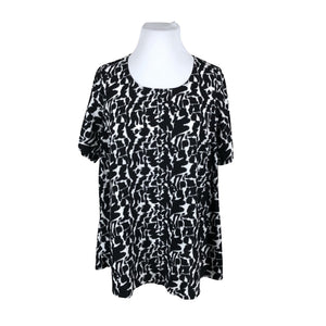 Unisex Zizzi - Lühikeste käistega pluus, suurus 46 - Must (1)