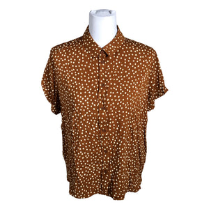 Unisex Samsoe&Samsoe - Lühikeste käistega pluus, suurus 40 - Pruun (1)