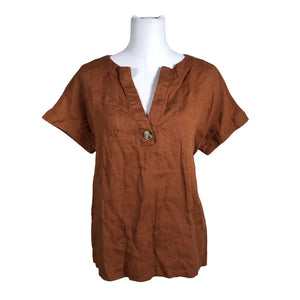 Unisex Jaeger - Lühikeste käistega pluus, suurus 40 - Pruun (1)