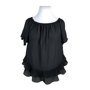 Unisex Piazza Italia - Lühikeste käistega pluus, suurus 42 - Must (1)