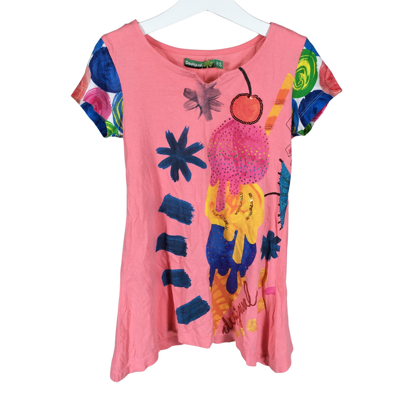 Unisex Desigual - Trikotaažist kleit, suurus 122 - 128 - Heleroosa (1)