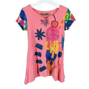 Unisex Desigual - Trikotaažist kleit, suurus 122 - 128 - Heleroosa (1)