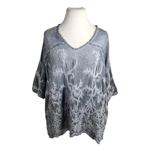 Unisex Bohemiana - Lühikeste käistega pluus, suurus 44 - Helesinine (1)