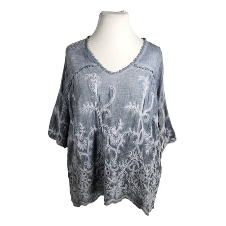 Unisex Bohemiana - Lühikeste käistega pluus, suurus 44 - Helesinine ()