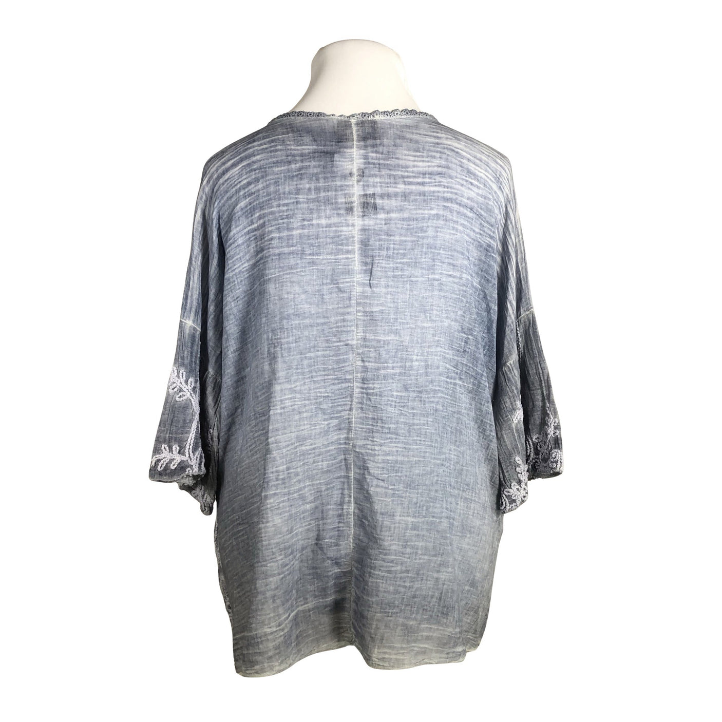 Unisex Bohemiana - Lühikeste käistega pluus, suurus 44 - Helesinine (2)