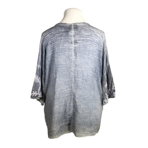 Unisex Bohemiana - Lühikeste käistega pluus, suurus 44 - Helesinine (2)