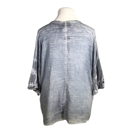 Unisex Bohemiana - Lühikeste käistega pluus, suurus 44 - Helesinine (2)
