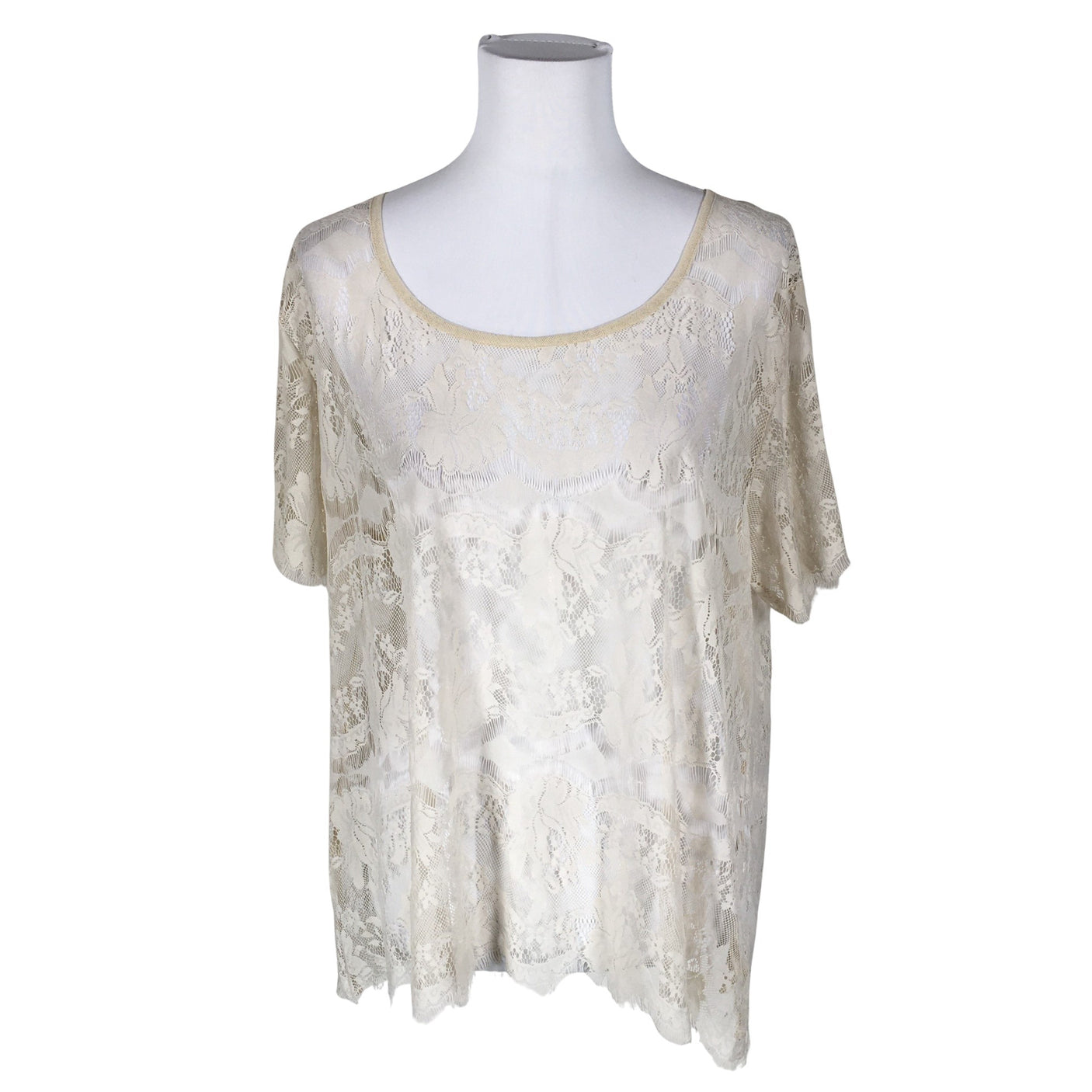Unisex Fossil - Lühikeste käistega pluus, suurus 40 - Beige (1)