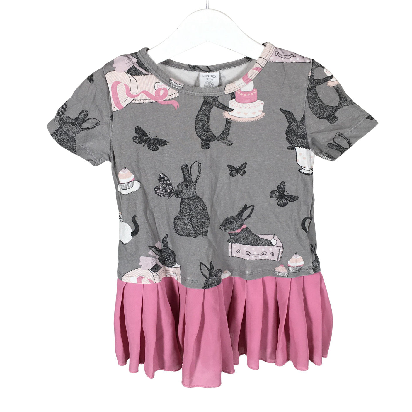 Unisex Lindex - Trikotaažist kleit, suurus 92 - 98 - Hall (1)