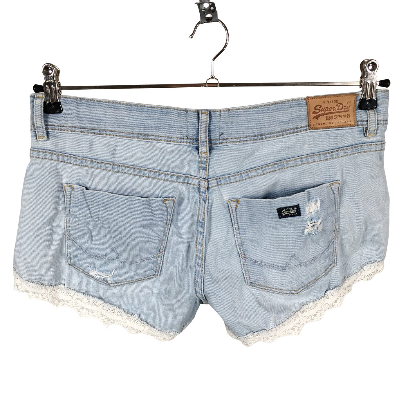 Unisex Superdry - Teksast lühikesed püksid, suurus W28 - Helesinine (2)