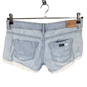 Unisex Superdry - Teksast lühikesed püksid, suurus W28 - Helesinine (2)