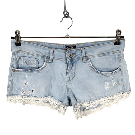 Unisex Superdry - Teksast lühikesed püksid, suurus W28 - Helesinine ()