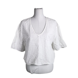 Unisex American Vintage - Lühikeste käistega pluus, suurus 38 - Valge (1)
