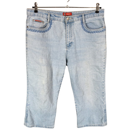 Unisex XD Jeans - Teksast poolpikad püksid, suurus 46 - Helesinine ()