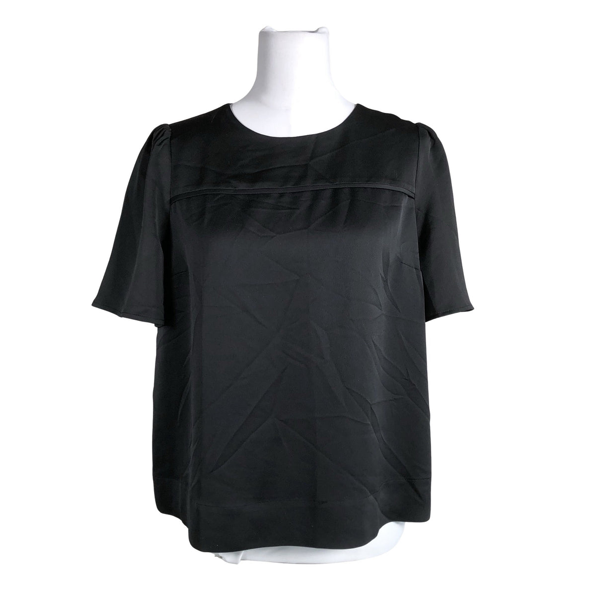 Unisex J. Crew - Lühikeste käistega pluus, suurus 38 - Must (1)