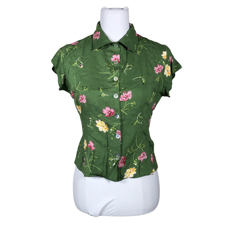 Unisex Jeffery Rogers - Lühikeste käistega pluus, suurus 38 - Roheline ()